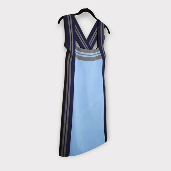 NEW Maeve Womens Sporty Stripe Mini Dress Blue Green M Bodycon Y2K Retro Glam - Picture 3 of 13